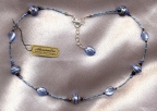 Blue Pandora Style and Baby Twist Bead Necklace